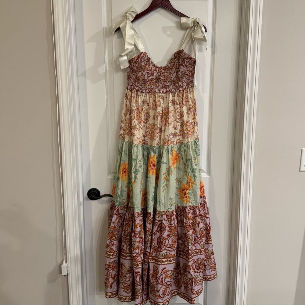 Free People Bluebell Maxi In Lilac Combo Tiered Dress - Picture 1 of 11